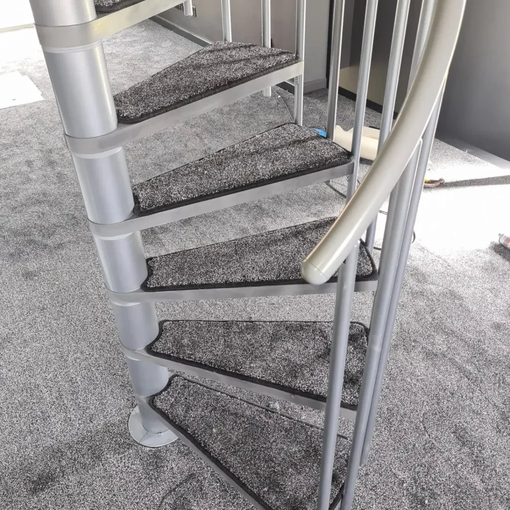 grey carpet fitted to steps in york