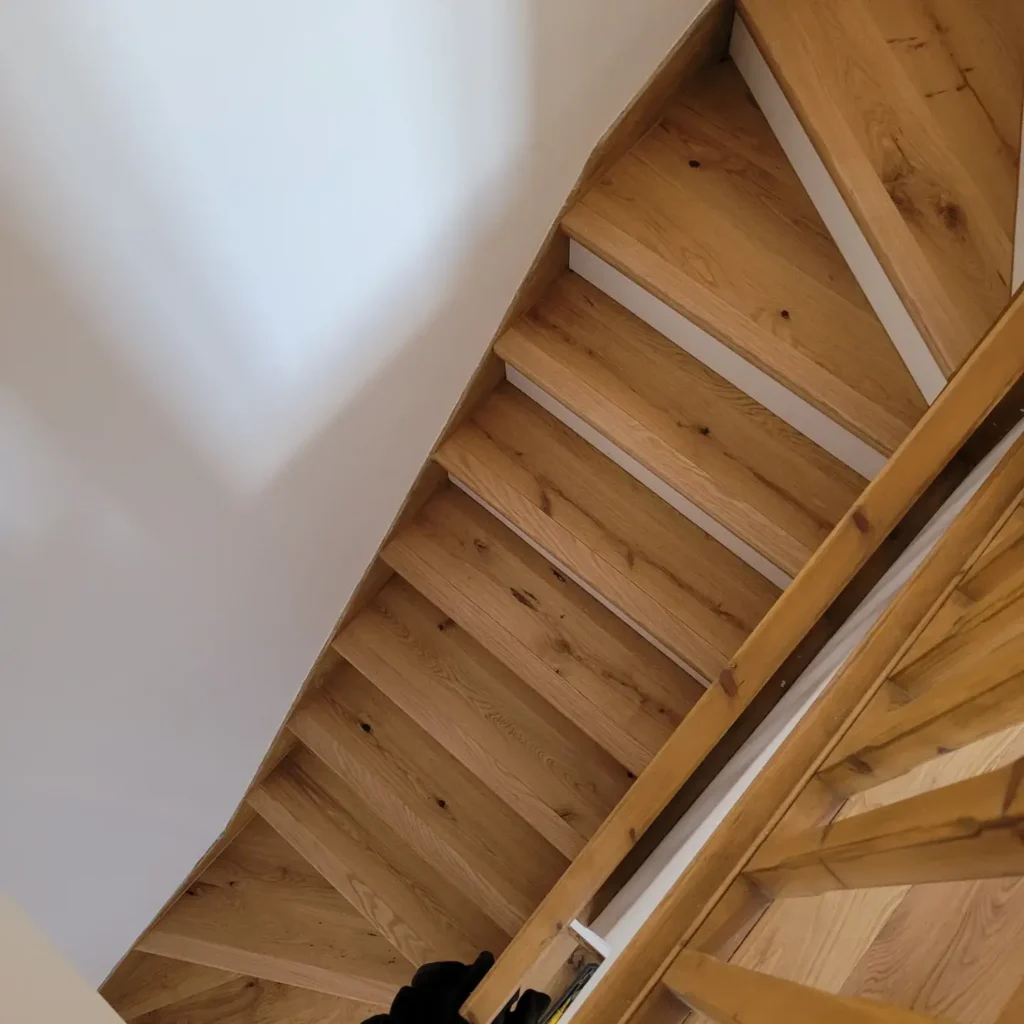 real wood install on staircase in york