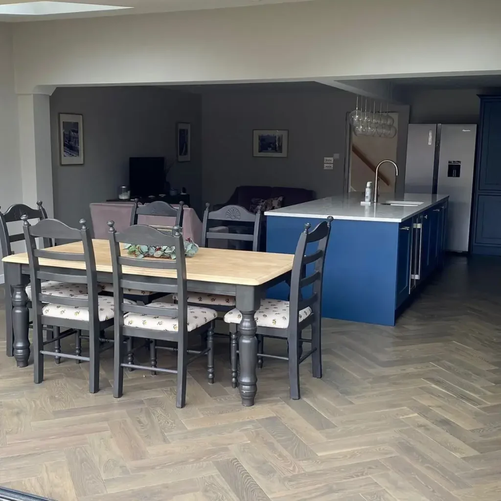 beautiful engineered wood flooring fitted to york kitchen