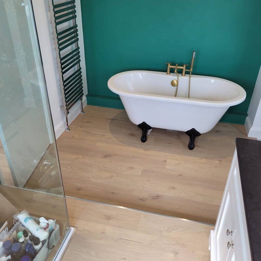 laminate flooring installed in a georgian york house's bathroom
