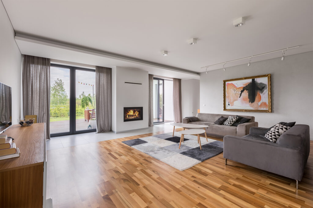 a beautiful engineered wood floor in a living room