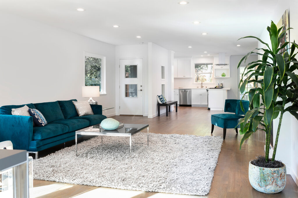 a living room with gorgeous lvt flooring