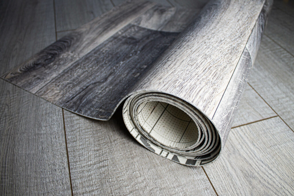 a roll of wood-look linoleum