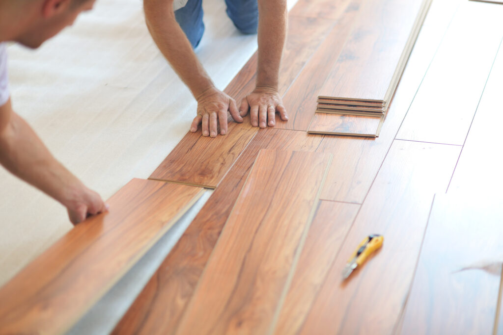 how much laminate do I need to install a floor like these homeowners